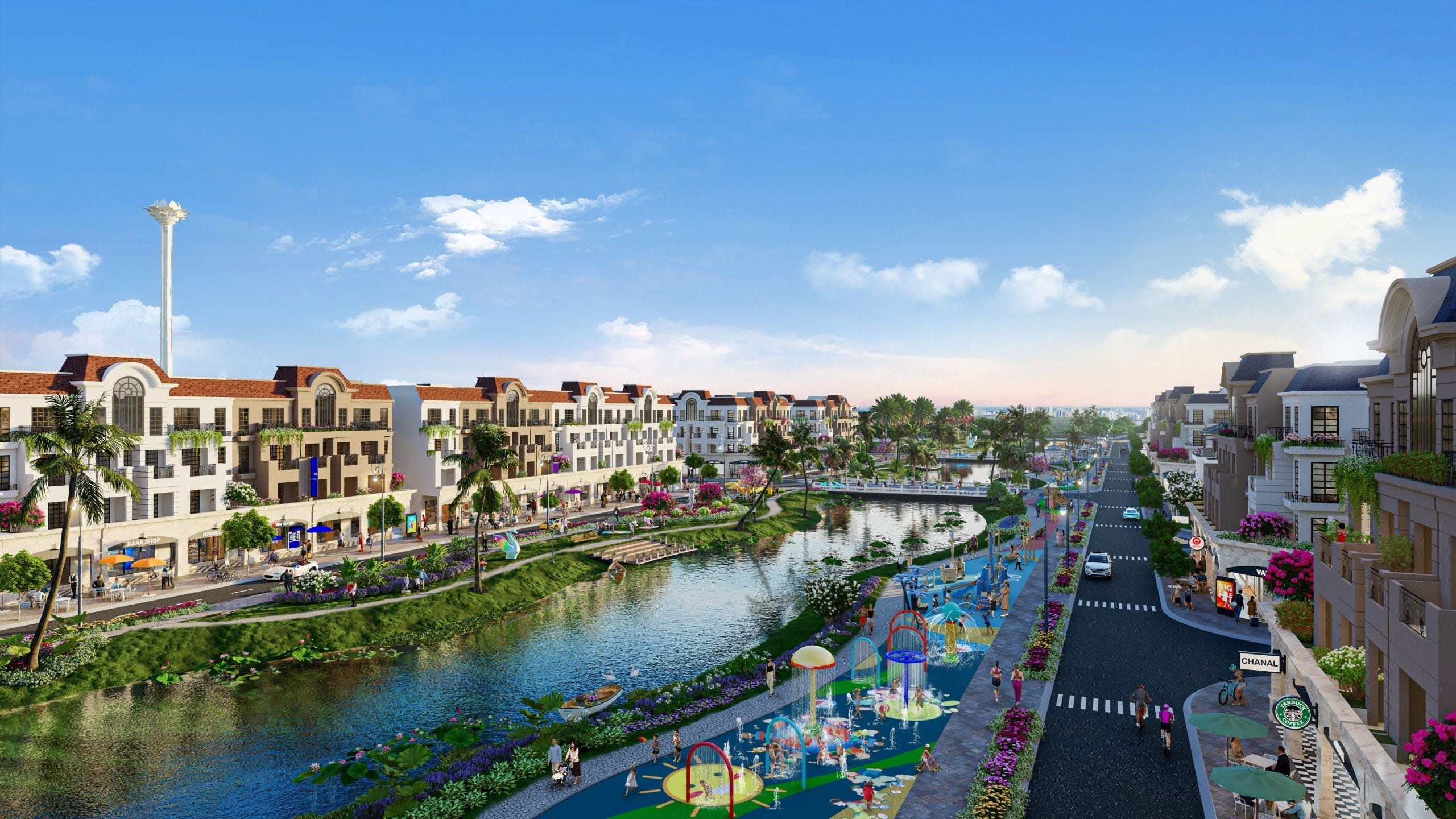 Công viên Swanpark tại Khu đô thị Agora City Thủ Thừa